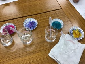 紫キャベツ液の色の変化